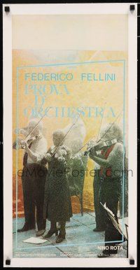 3r338 ORCHESTRA REHEARSAL linen Italian locandina'79 Federico Fellini's Prova d'orchestra,violinists