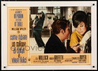 3r322 HOW TO STEAL A MILLION linen Italian photobusta '66 Audrey Hepburn & Peter O'Toole in museum!