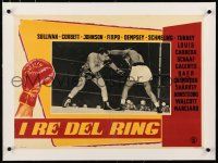 3r325 I RE DEL RING linen Italian photobusta '58 boxing champ Joe Louis fighting in the ring!