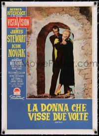 3r330 VERTIGO linen Italian photobusta '58 classic image of Stewart struggling w/ Novak at climax!