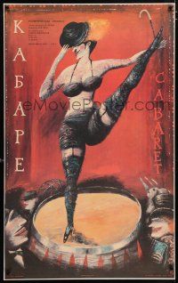 3r073 CABARET linen Russian 25x41 1989 wild different art of Liza Minnelli dancing in Nazi Germany!