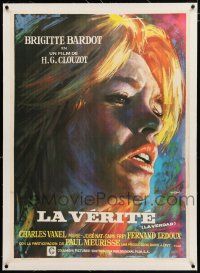 3r158 LA VERITE linen Spanish '70 Mac Gomez art of sexy Brigitte Bardot, Henri-Georges Clouzot