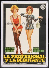3r161 NOVICES linen Spanish '70 different Jano art of sexy Brigitte Bardot & Annie Girardot!