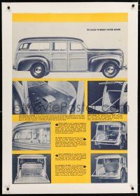 3r043 DELUXE PLYMOUTH STATION WAGON linen 24x36 car advertising poster '40s it has so much space!