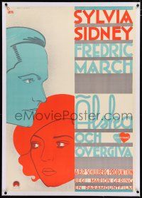3r111 GOOD DAME linen Swedish '34 cool different Aberg art of Sylvia Sidney & Fredric March!
