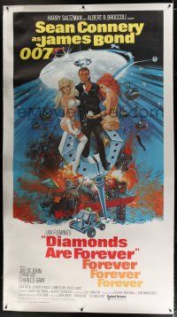 3s151 DIAMONDS ARE FOREVER linen int'l 3sh '71 art of Sean Connery as James Bond by Robert McGinnis!
