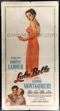 3s162 LULU BELLE linen 3sh '48 full-length art of sexy smoking Dorothy Lamour & with Montgomery!