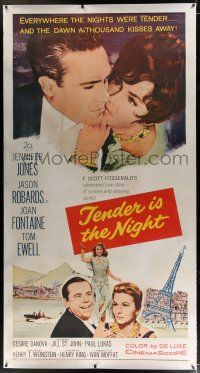 3s178 TENDER IS THE NIGHT linen 3sh '61 romantic close up of Jennifer Jones & Jason Robards Jr.!