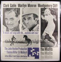 3s031 MISFITS linen 6sh '61 Clark Gable, Monty Clift, sexy Marilyn Monroe ping pong c/u, John Huston