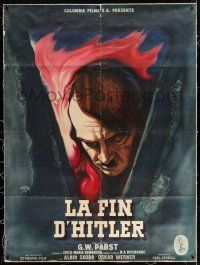3s118 LAST 10 DAYS linen French 1p '55 directed by G.W. Pabst, different Rene Peron art of Hitler!