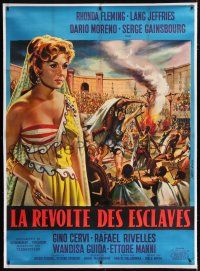 3s128 REVOLT OF THE SLAVES linen French 1p '61 different art of sexy Rhonda Fleming by Jean Mascii!