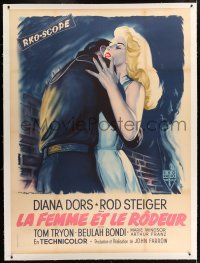 3s134 UNHOLY WIFE linen French 1p '57 different art of sexy bad girl Diana Dors by Roger Soubie!