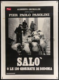 3s081 SALO OR THE 120 DAYS OF SODOM linen Italian 1p '76 Pier Paolo Pasolini, naked women on leashes