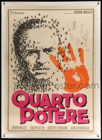 3s061 CITIZEN KANE linen Italian 1p R66 cool different art of Orson Welles made up of tiny letters!