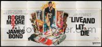 3t105 LIVE & LET DIE 24sh '73 McGinnis art of Moore as James Bond & sexy girls on tarot cards!