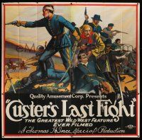 3t108 CUSTER'S LAST FIGHT 6sh R25 50th Anniversary of the Last Stand at Little Big Horn, cool art!