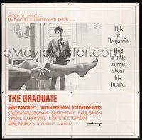3t109 GRADUATE pre-Awards 6sh '68 classic image of Dustin Hoffman & Anne Bancroft's sexy leg, rare!