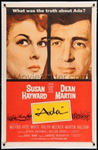 3t576 ADA 1sh '61 super close portraits of Susan Hayward & Dean Martin, what was the truth?