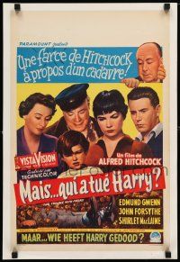 3t530 TROUBLE WITH HARRY Belgian '55 Alfred Hitchcock, Edmund Gwenn, Forsythe & Shirley MacLaine!