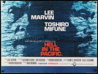 3t473 HELL IN THE PACIFIC British quad '68 Lee Marvin, Toshiro Mifune, directed by John Boorman!