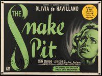 3t481 SNAKE PIT British quad '49 different art of confused mental patient Olivia de Havilland!