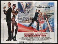 3t431 VIEW TO A KILL French 8p '85 art of Roger Moore as James Bond 007 by Daniel Goozee!