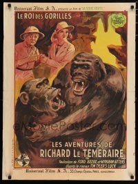 3t510 TIM TYLER'S LUCK chapter 3 French 24x32 '37 Universal jungle serial,art of crazed apes!
