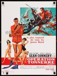 3t514 THUNDERBALL French 16x21 R80s great Robert McGinnis art of Sean Connery as James Bond!