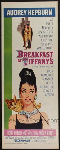 3t209 BREAKFAST AT TIFFANY'S insert '61 classic McGinnis art of sexy elegant Audrey Hepburn & cat!