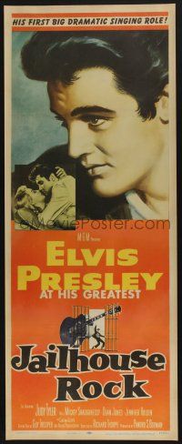 3t212 JAILHOUSE ROCK insert '57 classic art of rock & roll king Elvis Presley by Bradshaw Crandell!