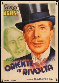 3t534 MAN OF AFFAIRS Italian 1sh '36 different Canestrari art of George Arliss w/top hat & monocle!