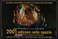 3t150 2001: A SPACE ODYSSEY Italian photobusta '68 Kubrick, classic c/u of Kier Dullea, Cinerama!