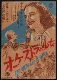 3t501 100 MEN & A GIRL Japanese 14x20 R40s different art of Deanna Durbin & Leopold Stokowski!