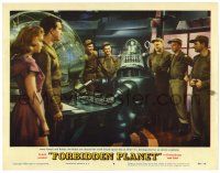 3t331 FORBIDDEN PLANET LC #4 '56 Anne Francis & Leslie Nielsen watch Robby the Robot & crew!
