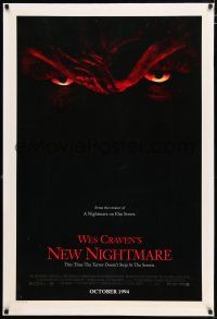 3t602 NEW NIGHTMARE advance 1sh '94 great different image of Robert Englund as Freddy Kruger!