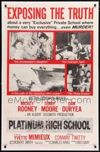 3t607 PLATINUM HIGH SCHOOL 1sh '60 the inside story of a school where money can buy murder!