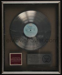 3t002 STAR WARS platinum record '77 awarded after they sold a million soundtrack albums!