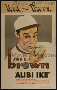3t131 ALIBI IKE WC '35 cool art of Chicago Cubs baseball player Joe E. Brown who can't stop lying!