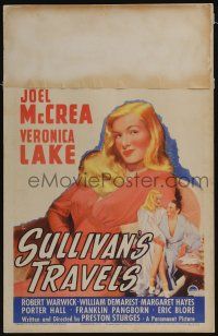 3t142 SULLIVAN'S TRAVELS WC '41 art of sexiest Veronica Lake, Joel McCrea, Preston Sturges