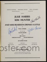 3t023 AND MISS REARDON DRINKS A LITTLE signed stage play program book '71 by Harris, Hunter & Zindel