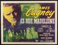 3w003 13 RUE MADELEINE 1/2sh '46 great art of James Cagney who must stop double agent Conte!