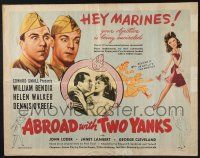 3w023 ABROAD WITH 2 YANKS blue style 1/2sh '44 Marines William Bendix & Dennis O'Keefe!