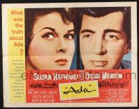 3w026 ADA 1/2sh '61 super close portraits of Susan Hayward & Dean Martin, what was the truth?