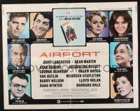 3w032 AIRPORT 1/2sh '70 Burt Lancaster, Dean Martin, Jacqueline Bisset, Jean Seberg & more!