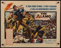 3w033 ALAMO 1/2sh '60 Brown art of John Wayne & Richard Widmark in the Texas War of Independence!