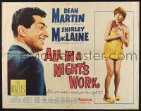 3w036 ALL IN A NIGHT'S WORK 1/2sh '61 Dean Martin, sexy Shirley MacLaine wearing only a towel!