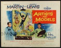 3w050 ARTISTS & MODELS style B 1/2sh '55 Dean Martin & Jerry Lewis painting sexy Shirley MacLaine!