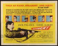 3w056 ATTACK style B 1/2sh '56 Robert Aldrich, WWII soldiers Jack Palance & Eddie Albert, top cast