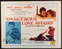 3w132 DANGEROUS LOVE AFFAIRS 1/2sh '61 Les Liaisons Dangereuses, Jeanne Moreau, Annette Vadim