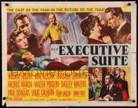 3w148 EXECUTIVE SUITE style B 1/2sh '54 William Holden, Barbara Stanwyck, Fredric March, Allyson!